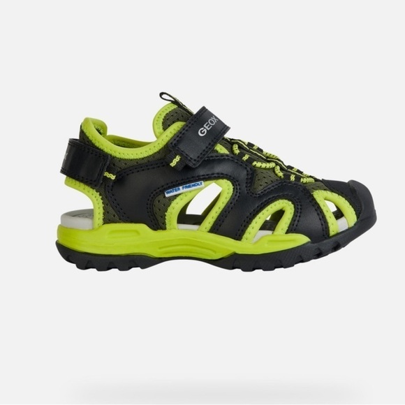 NWB Geox Borealis Closed toe mesh sandals black line size toddler 10 - Picture 4 of 8